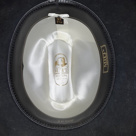 Authentic Cowboy Hat & Band: Texas MHT * Turquoise & Feather * 3X Beaver Blend - Picture 7 of 16